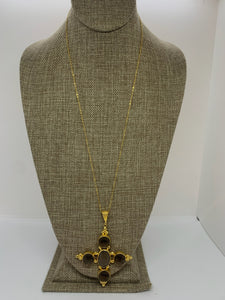 Stone cross necklace