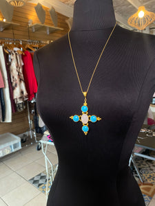 Stone Cross Necklace