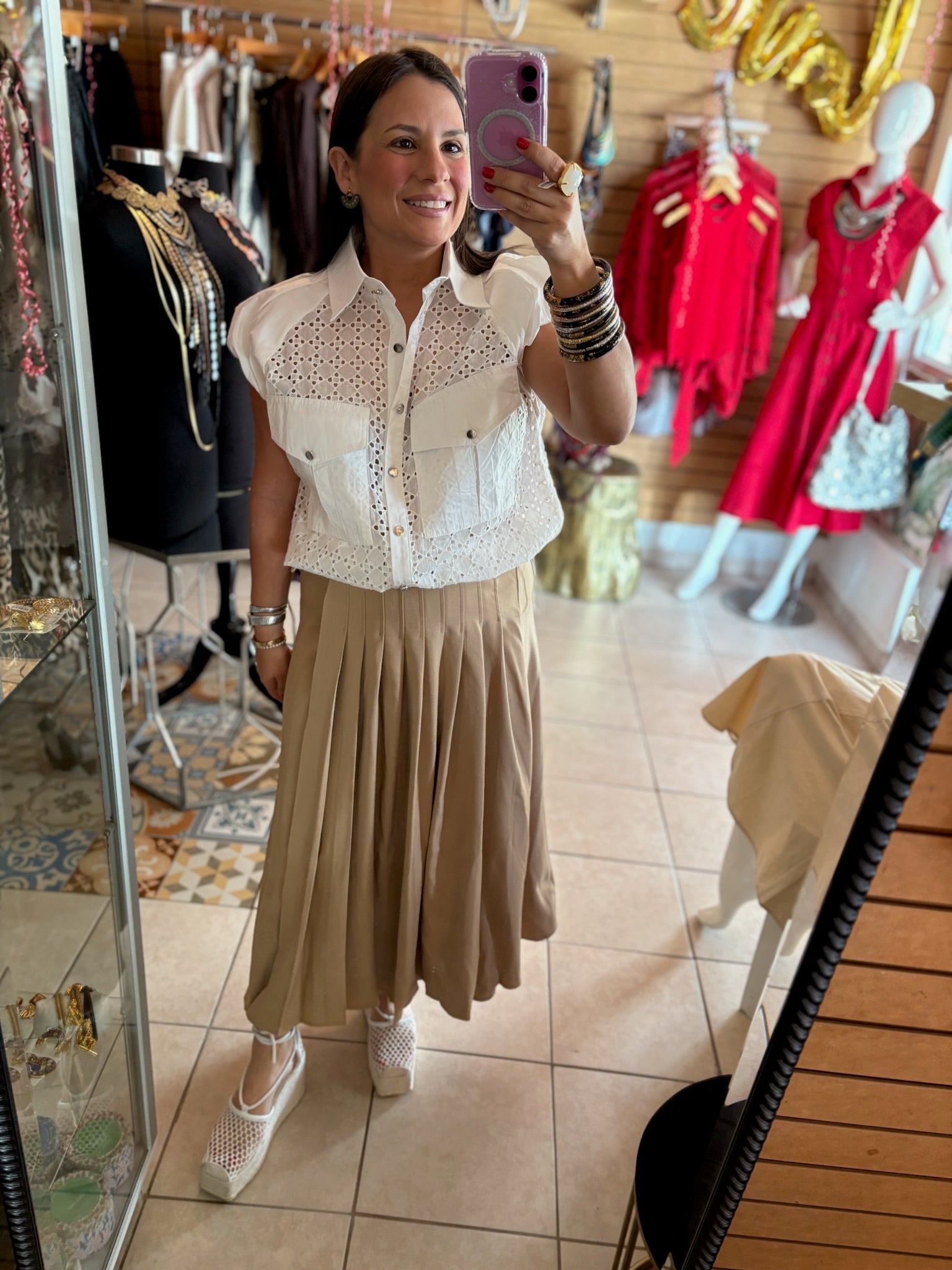 Beige long Skirt