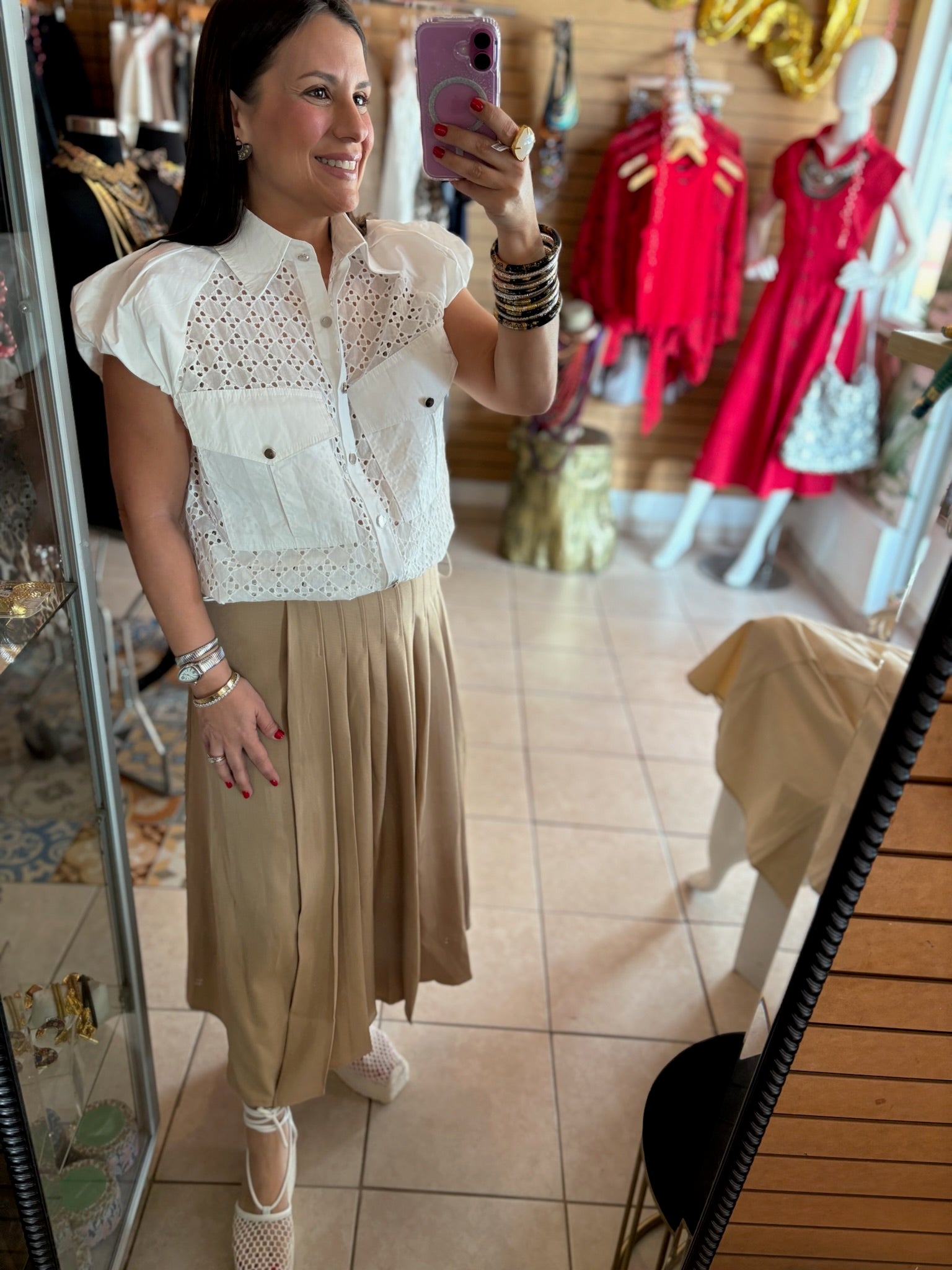 Beige long Skirt