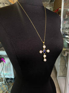 M/L Stone Cross Necklace